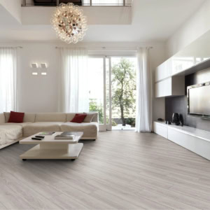 Modern living room with large windows and luxury decor